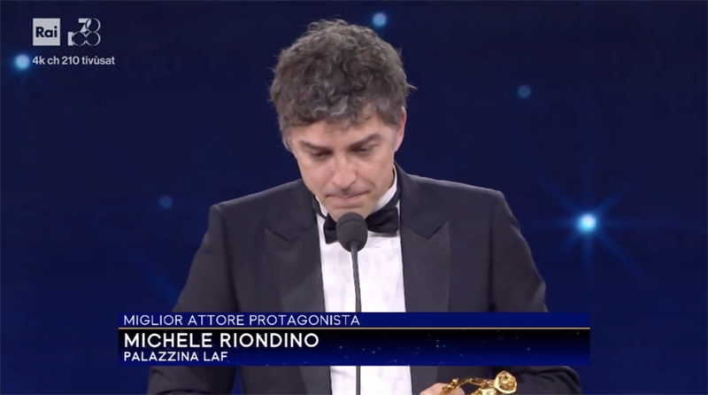 A Michele Riondino il Donatello come miglior attore protagonista IL VIDEO