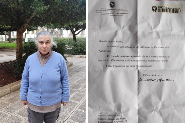 Ada Renna e la lettera di Mattarella Ada Renna e la lettera di Mattarella