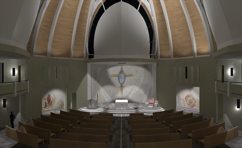 L'interno della nuova chiesa
