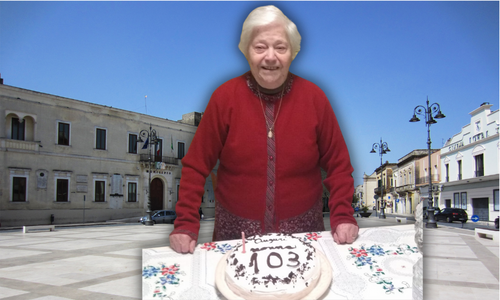 E’ la nonna di tutti i manduriani e ieri ha festeggiato il 103simo compleanno