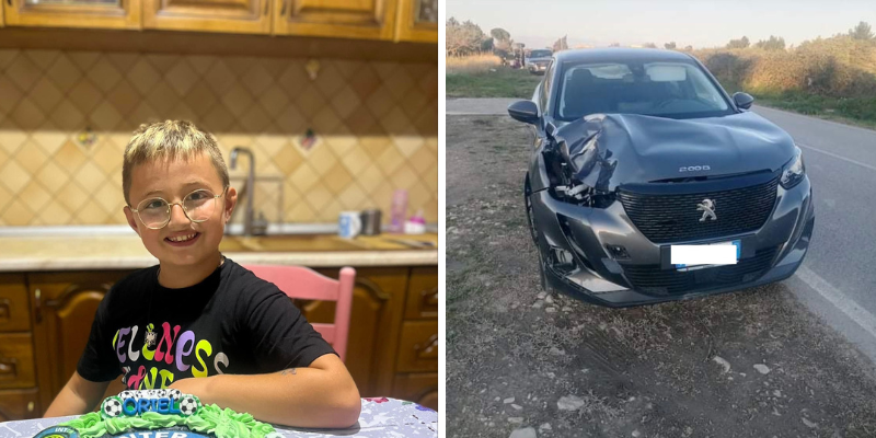 Oriel e l'auto che l'ha investito Oriel e l'auto che l'ha investito