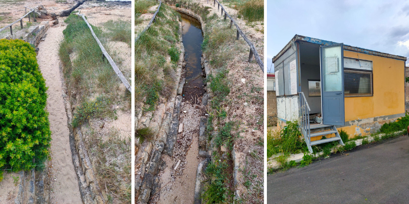 Il canale della Salina e la baracca abbandonata Il canale della Salina e la baracca abbandonata