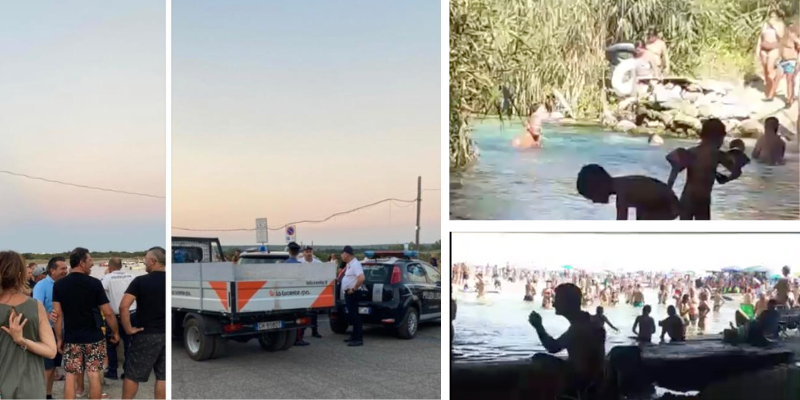 La protesta a Colimena e il fiume Chidro affollato