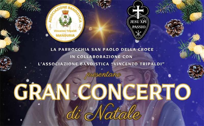 “Gran Concerto di Natale” con l'Associazione Bandistica “Vincenzo Tripaldi” 
