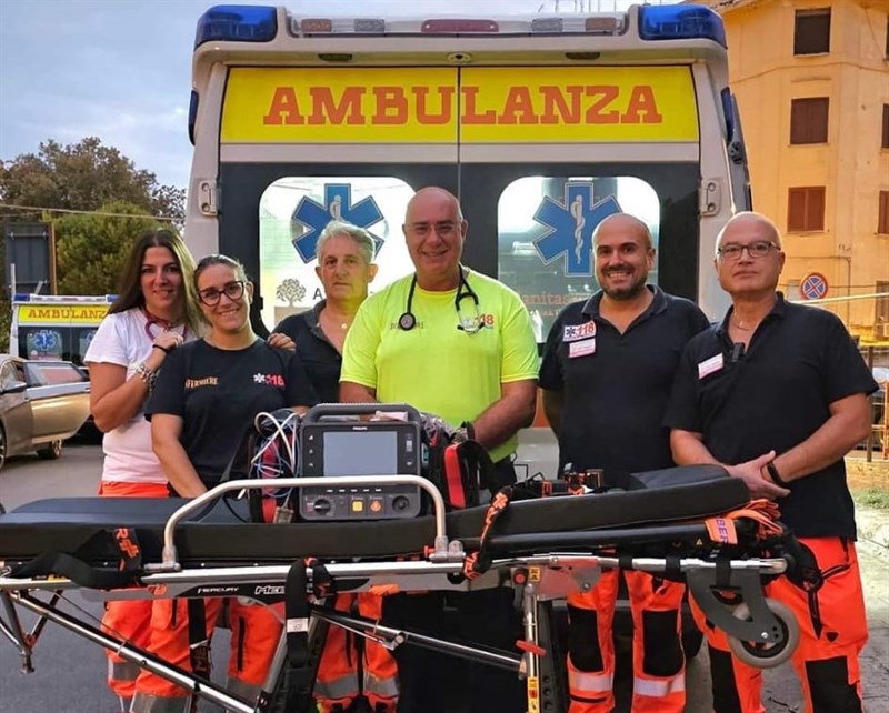 I tre equipaggi intervenuti ieri I tre equipaggi intervenuti ieri