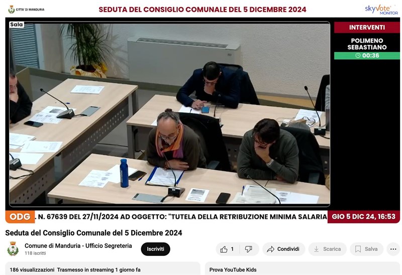 Seduta consiliare Seduta consiliare