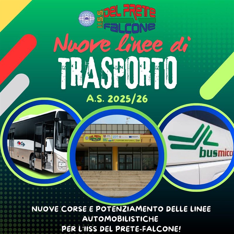Nuove linee di trasporto per le sedi dell'IISS “Del Prete-Falcone”