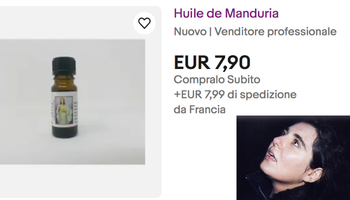 Dalla Francia su Ebay l’olio miracoloso della veggente manduriana Debora