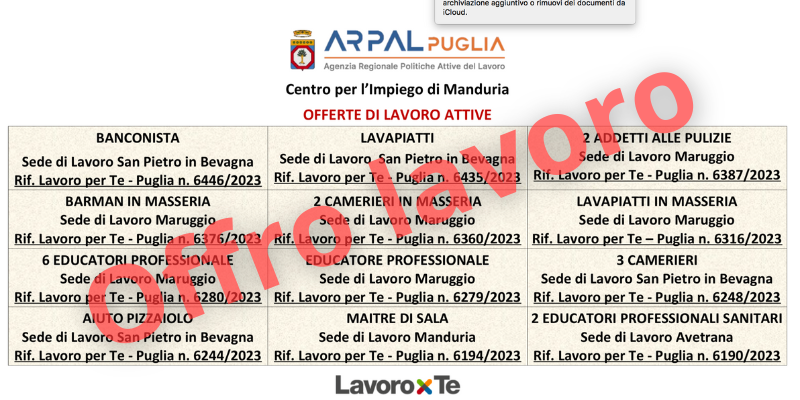 Offerte lavoro Offerte lavoro