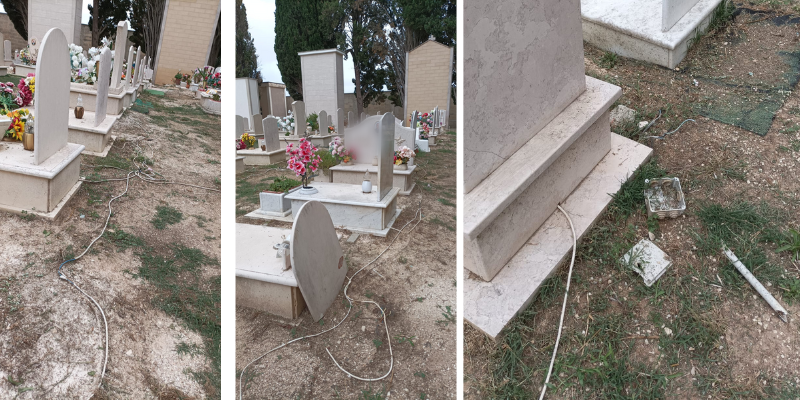 Le "trappole" nel cimitero Le "trappole" nel cimitero