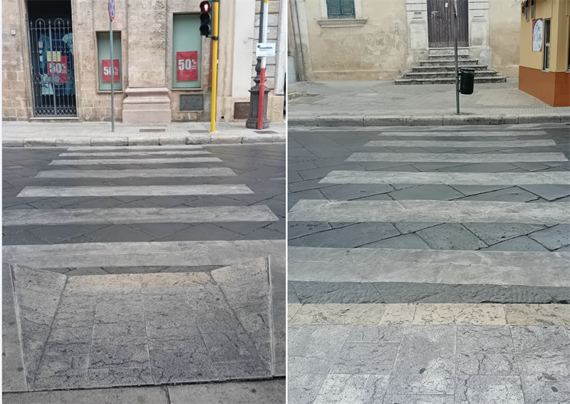 Attraversamenti a metà per portatori di disabilità
Attraversamenti a metà per portatori di disabilità