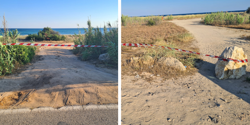 Passo carrabile sulla spiaggia Passo carrabile sulla spiaggia
