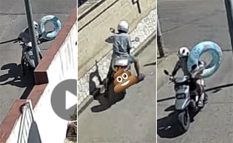 S'impossessa del salvagente ma le telecamere lo incastrano