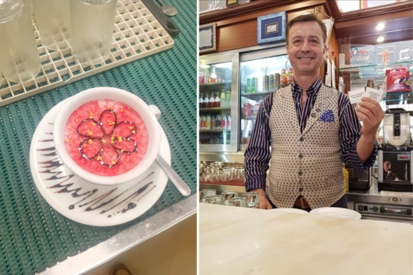 Giovanni Sanasi con la sua creazione Giovanni Sanasi con la sua creazione