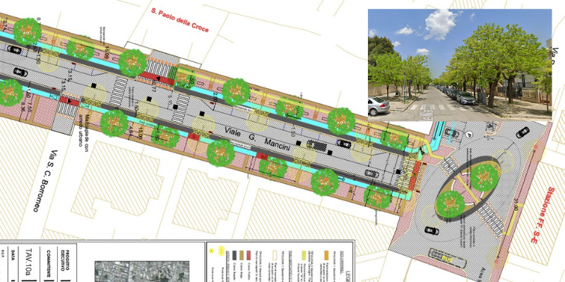 Nuovo look per il viale con nuovi alberi cinesi e pista ciclabile