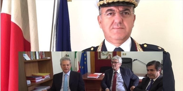 Comandante Dinoi con i tre commissari Comandante Dinoi con i tre commissari