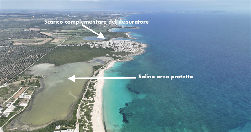 Salina e scarico del depuratore Salina e scarico del depuratore