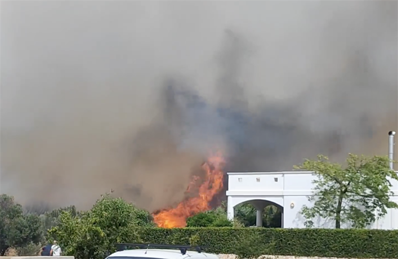 Il fuoco minaccia le case di Maruggio Il fuoco minaccia le case di Maruggio