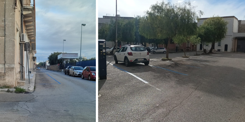 Parcheggi vuoti davanti al Giannuzzi Parcheggi vuoti davanti al Giannuzzi