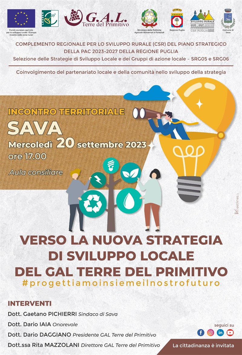 Il Gal terre del Primitivo ha incontrato la comunità di Sava