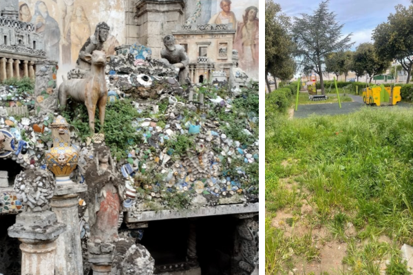 Erba infestante invade il Calvario e il parchetto