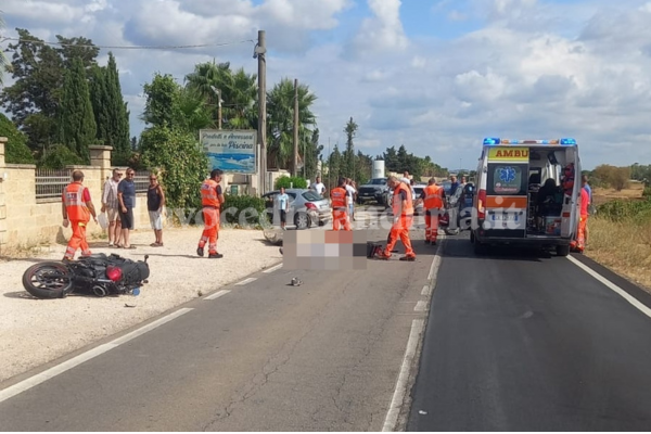 Scontro auto moto, motociclista morto sul colpo sulla Uggiano Manduria