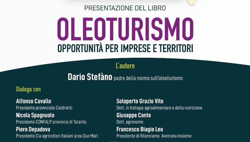 "Oleoturismo, opportunità per imprese e territori", il libro di Stefàno ad Avetrana