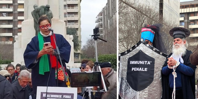 Romina Powel sul palco di Taranto, a destra Gherardo Maria De CArlo