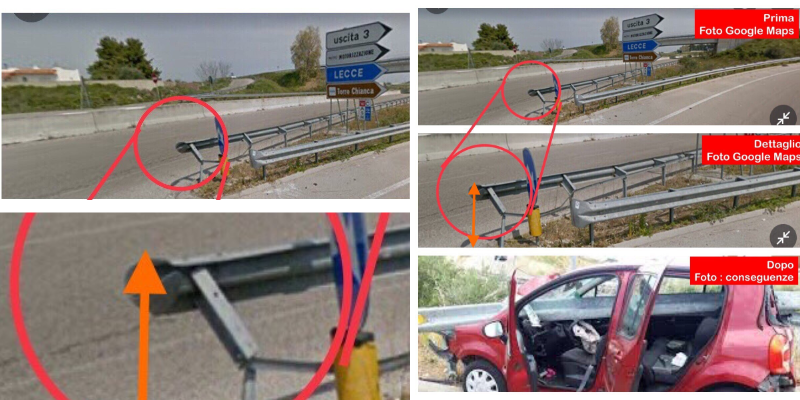 Il guardrail immortalato da Google Maps