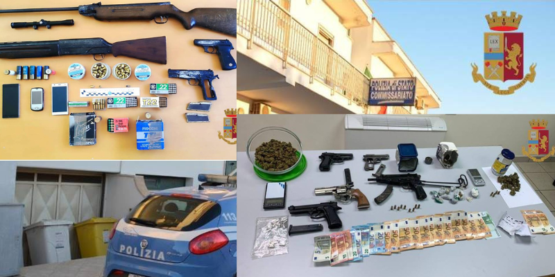 Armi e droga sequestrati Armi e droga sequestrati