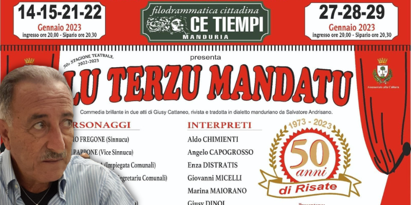 La “Ce Tiempi” compie mezzo secolo e presenta la sua ultima opera: “Lu terzu mandatu”