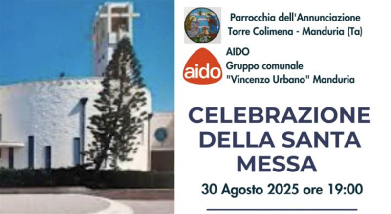 Torre Colimena, una Messa per celebrare il dono della vita