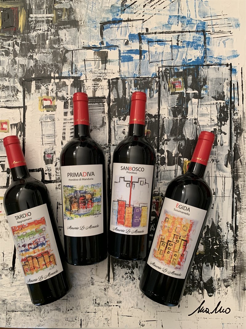 Etichette d’artista “vestono” quattro vini premium del tarantino