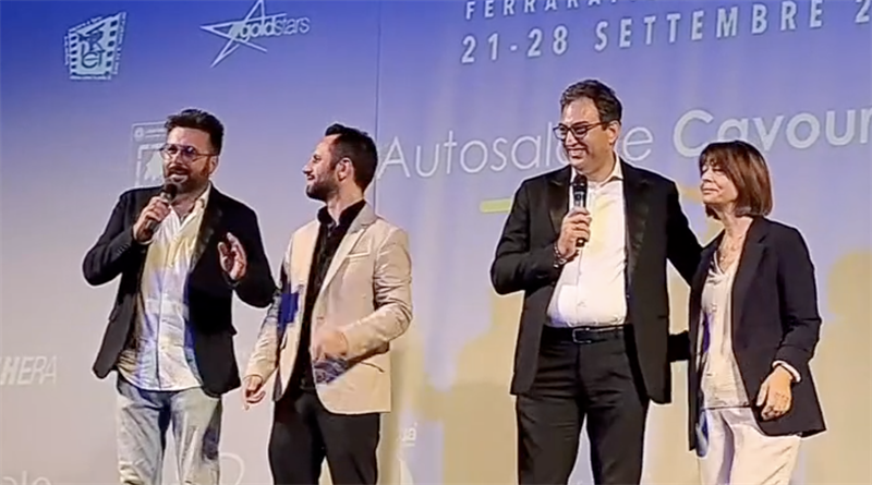 Da destra: Luigia Lamusta e Andrea Mariggiò. Il primo è Dario Pinelli Da destra: Luigia Lamusta e Andrea Mariggiò. Il primo è Dario Pinelli