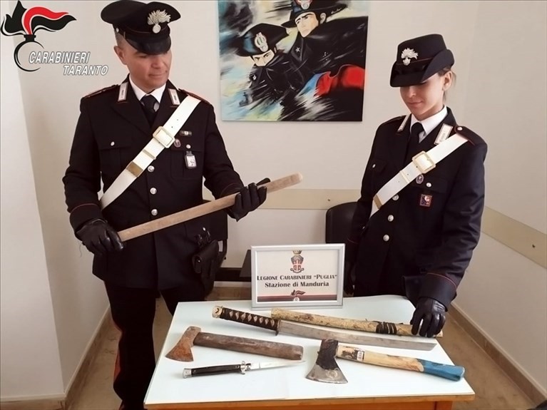 Le armi sequestrate Le armi sequestrate