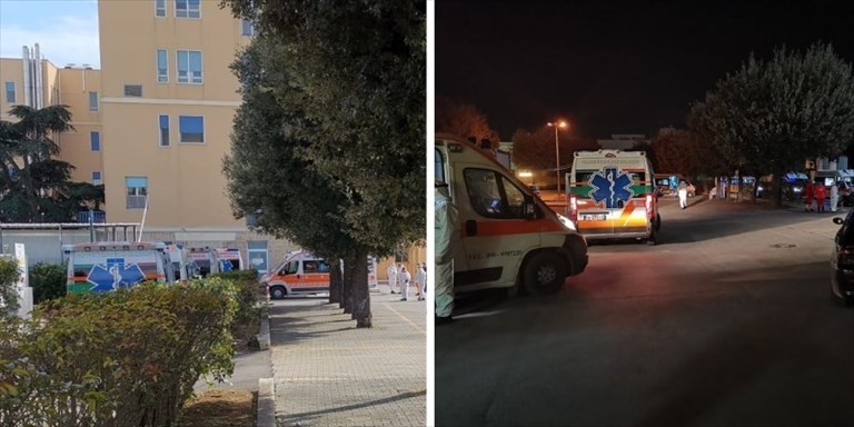 Ambulanze in attesa al Giannuzzi Ambulanze in attesa al Giannuzzi