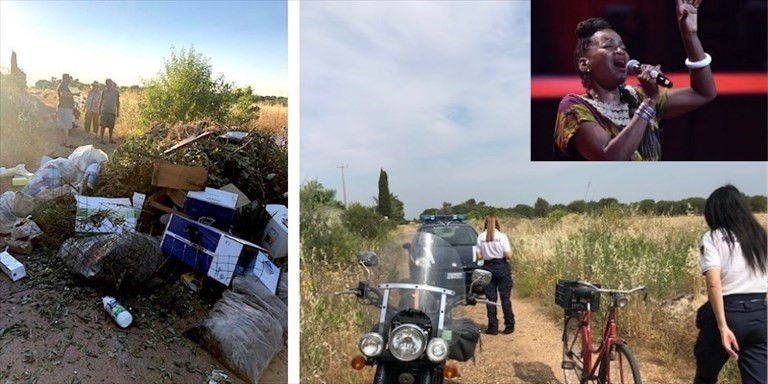 La montagna di rifiuti e la cantante La montagna di rifiuti e la cantante