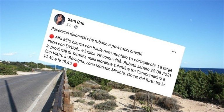 La denuncia sui social La denuncia sui social