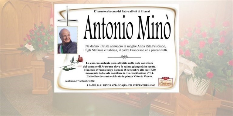 Camera ardente Antonio Minò