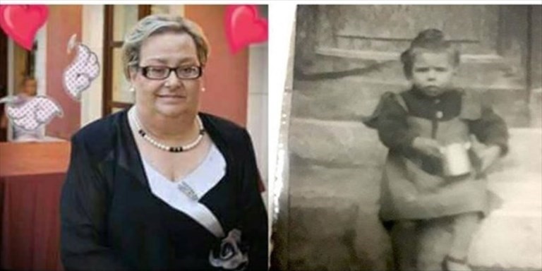 Maria Gennari, a destra quando aveva l