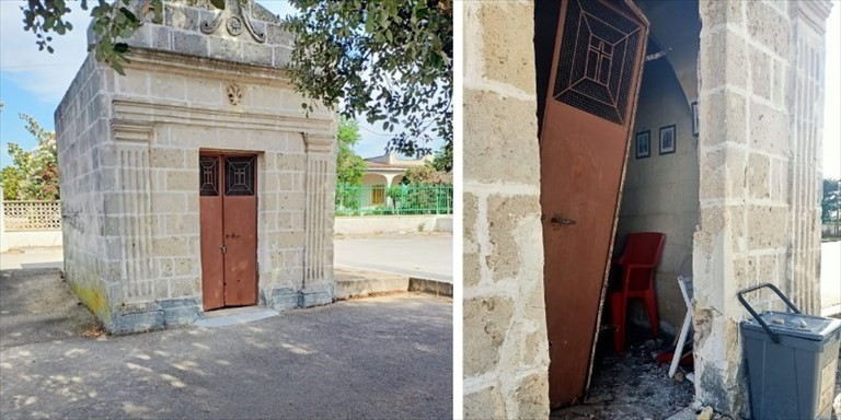 La cappella vandalizzata La cappella vandalizzata