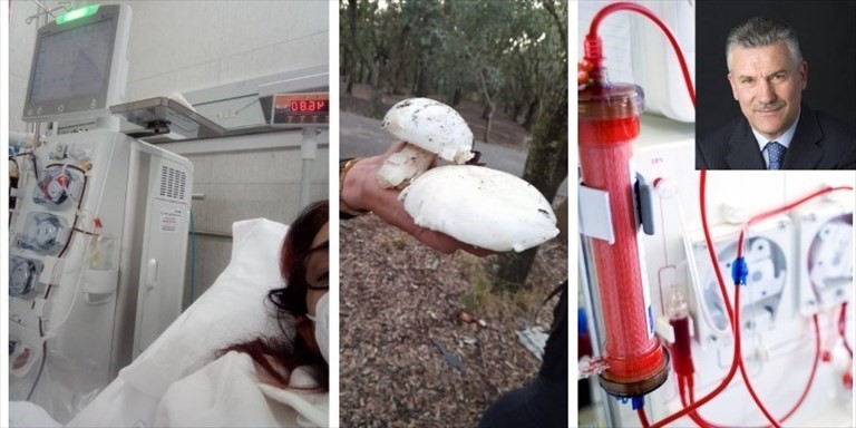 La donna in ospedale e, in alto, il nefrologo Leo Girardi che l La donna in ospedale e, in alto, il nefrologo Leo Girardi che l