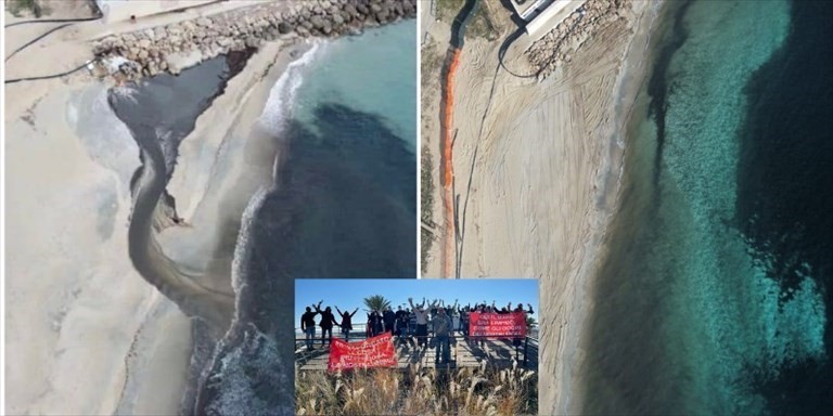 La spiaggia prima e dopo l