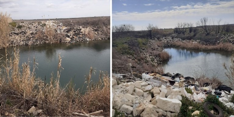 Discarica e lago artificiale