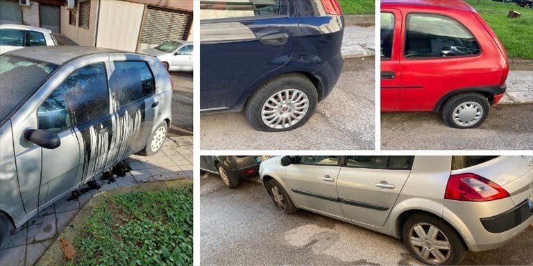 Atti vandalici nel cortile della Sice Atti vandalici nel cortile della Sice