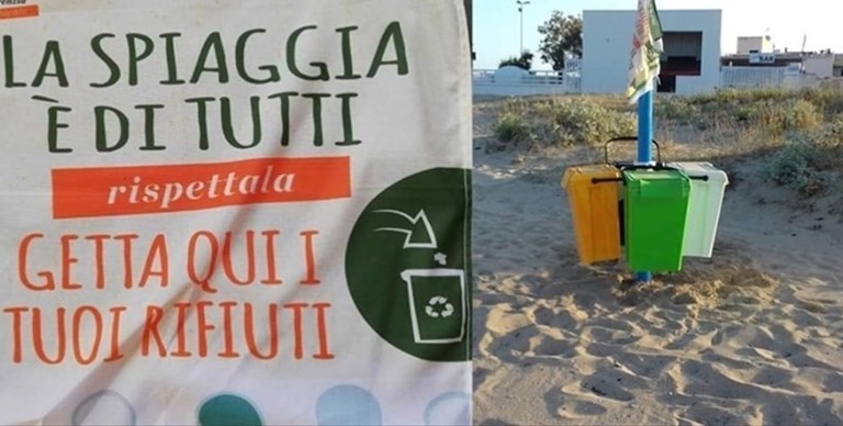 Il servizio di raccolta rifiuti sule spiagge