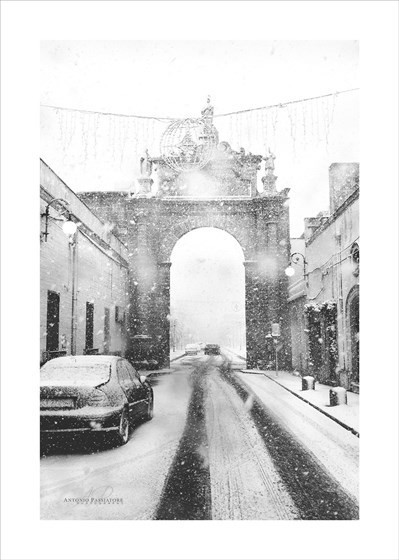 Nevicata 4 gennaio 2019, Porta Sant’Angelo, Manduria - Scatto di Antonio Passiatore