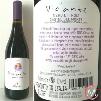 VIOLANTE 2017, NERO DI TROIA IN PUREZZA VIOLANTE 2017, NERO DI TROIA IN PUREZZA