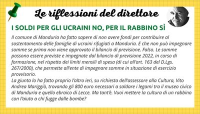 I soldi per gli ucraini NO, per il rabbino SI'