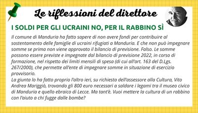 I soldi per gli ucraini NO, per il rabbino SI